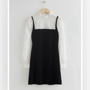 & Other Stories Velvet Pearl Embellished Dress NWT